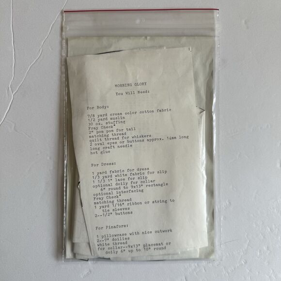 Morning Glory Easter Bunny Sewing Pattern Gooseberry Hill 1987 - Picture 2 of 2